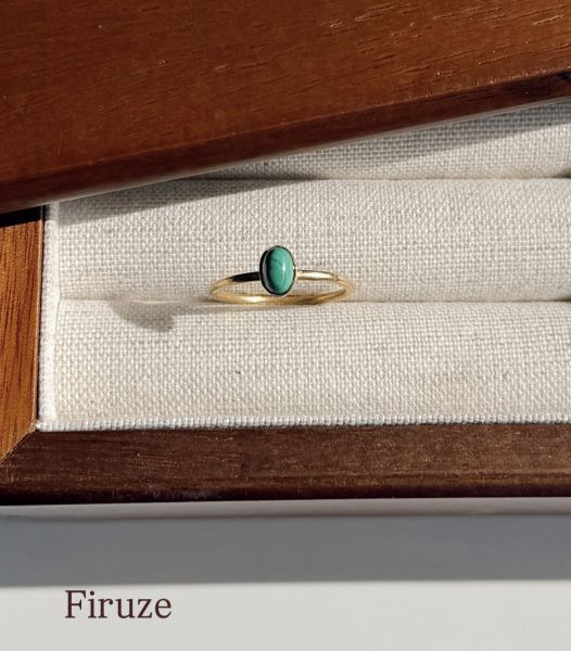 Firuze Marisa Series Gold 925 Ayar Gümüş Yüzük